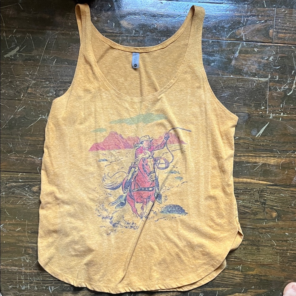 Next Level Apparel Mustard Graphic Tank Top